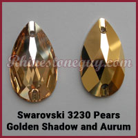 Swarovski Sew On Pear Golden Shadow Aurum Gold
